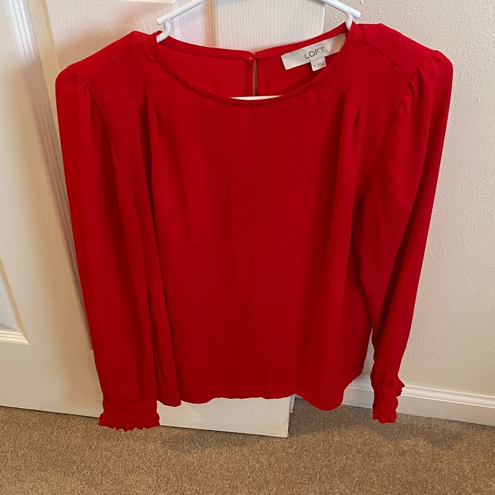 LOFT Women's Red Blouse Size Small
